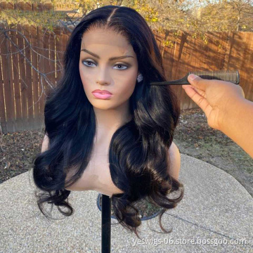 Popular New Brazilian Virgin Hair Natural Black Body Wave 4X4 Lace Frontal Wig Human Hair Frontal Lace Wigs For Black Women Wigs